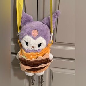 Kuromi Cute Plush Crossbody Bag with Purple and Orange Design SMALL CALLOUT